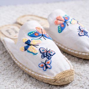Like new Soludos x Baobap butterfly embroidered slip-ons